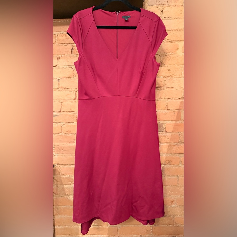 Ann Taylor Cranberry Dress – Midi Length- Size 12